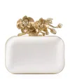 Jimmy Choo Cloud Satin Clutch Bag In Ivory