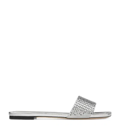 Jimmy Choo Clovis Flat In Silver Mix