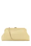 Jimmy Choo Leather Skylar Clutch With Chain Strap In Nude