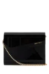Jimmy Choo Candy Acrylic Chain Clutch With Glossy Finish In Black