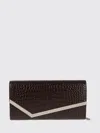 Jimmy Choo Emmie Clutch In Soft Crocodile-embossed Calfskin In Brown