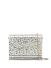 Jimmy Choo Candy Clutch Bag In Acrylic Fabric With Glitter In Gray