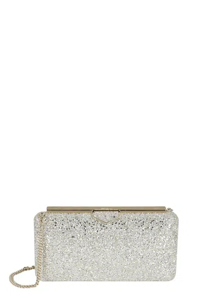 Jimmy Choo Coarse Glitter Fabric Clutch