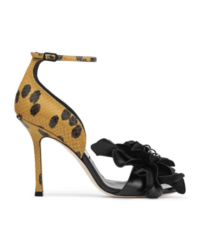 Jimmy Choo Coko 100 Leather Heeled Sandals 100 In Black