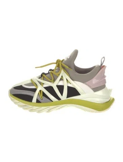 Pre-owned Jimmy Choo Colorblock Pattern Chunky Sneakers In Multi