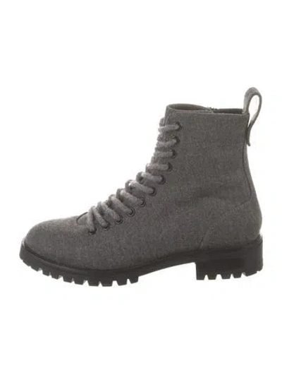 Pre-owned Jimmy Choo Combat Boots In Gray