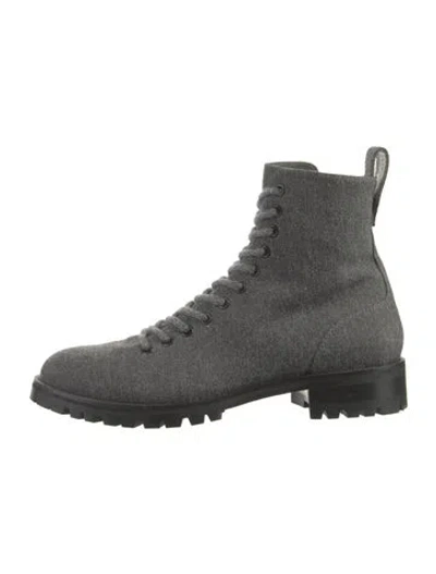 Pre-owned Jimmy Choo Combat Boots In Gray