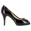 Jimmy Choo Comet Peep Toe Pumps In Black Patent Leather