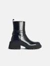 Jimmy Choo 'conny Flat' Black Leather Ankle Boots In Black