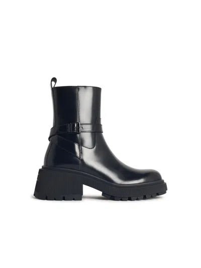 JIMMY CHOO CONNY FLAT BLACK LEATHER ANKLE BOOTS