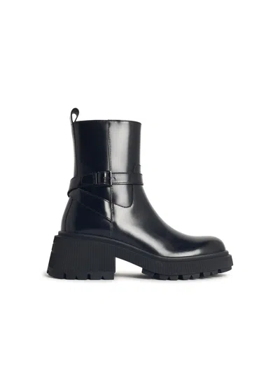 Jimmy Choo 'conny Flat' Black Leather Ankle Boots Women