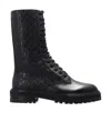 Jimmy Choo Black Cora Monogram Leather Boots In Black