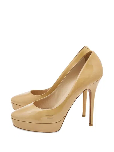 Pre-owned Jimmy Choo Cosmic Platform Pumps In Neutral