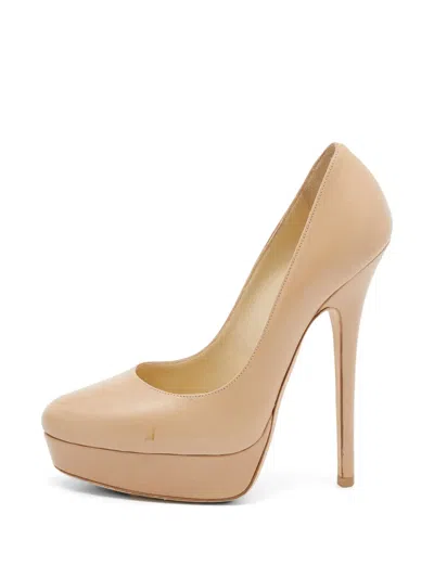 Pre-owned Jimmy Choo Cosmic Platform Pumps In Neutral