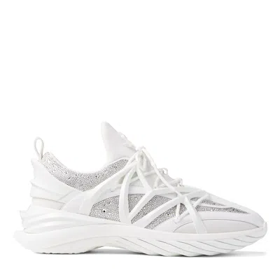 Jimmy Choo Cosmos/f Crystal Embellished Low-top Sneakers In White
