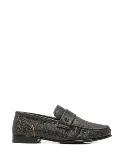 Jimmy Choo Crackle-effect Leather Loafers In Multi