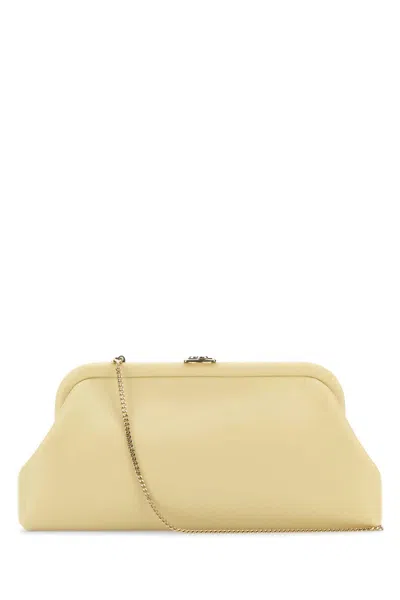 Jimmy Choo Cream Leather Skylar Clutch