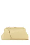 Jimmy Choo Leather Skylar Clutch With Chain Strap In Nude