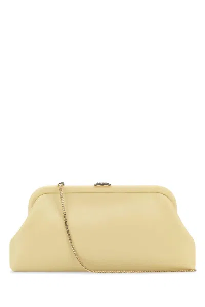 Jimmy Choo Cream Leather Skylar Clutch
