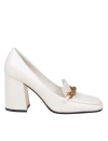 Jimmy Choo Womens Latte Diamond Tilda Chain-embellished Leather Heeled Loafers In White