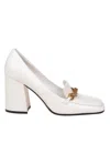 Jimmy Choo Womens Latte Diamond Tilda Chain-embellished Leather Heeled Loafers In Milk