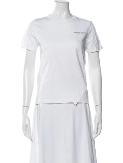 Pre-owned Jimmy Choo Crew Neck Short Sleeve T-shirt In White