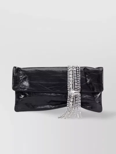 Jimmy Choo Crinkled Rectangular Clutch Embellished Detail