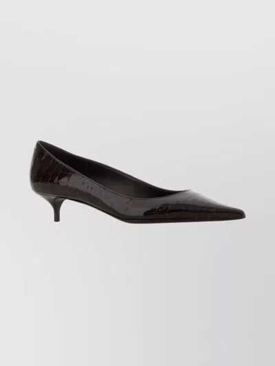 Jimmy Choo Croc-embossed Kitten Heel Pointed Toe Pumps In Multi