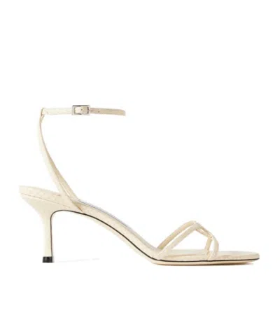 Jimmy Choo Croc-effect Leather Sandals In Neutral