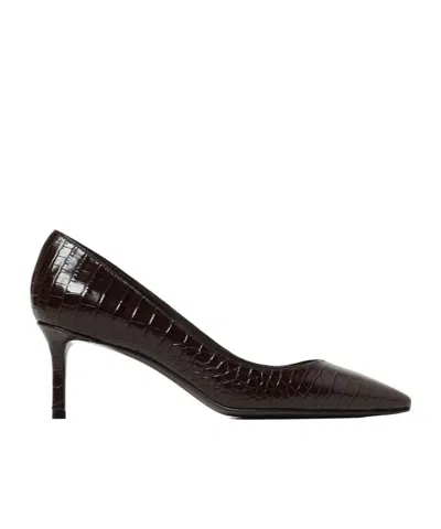 JIMMY CHOO CROCODILE-EMBOSSED POINTED-TOE PUMPS