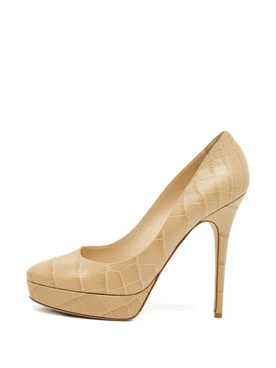 Pre-owned Jimmy Choo Crocodile-embossed Pumps In Neutral
