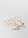 Jimmy Choo Womens Champagne Anise 75 Glitter-effect Leather Heeled Sandals In Pink