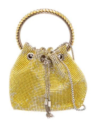 Pre-owned Jimmy Choo Crystal Bon Bon In Gold