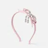 Jimmy Choo Crystal-bow Headband In Pink