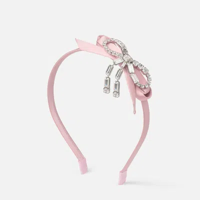 Jimmy Choo Crystal Bow Headband In Pink