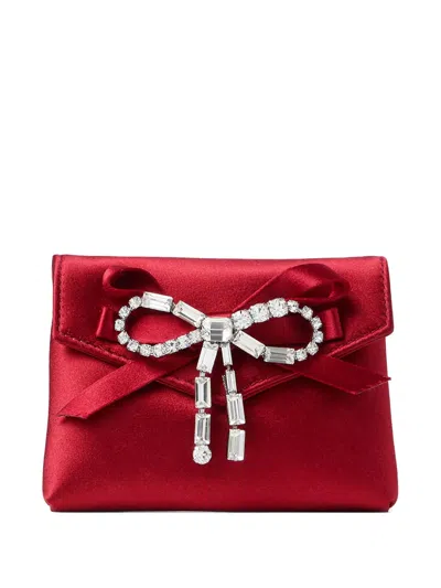 Jimmy Choo Crystal-bow Mini Bag In Red