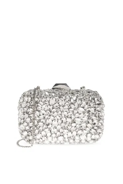 Jimmy Choo Crystal-decorated Clutch In White