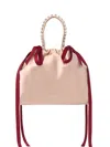 Jimmy Choo Crystal-detail Drawstring Bucket Bag In Pink