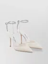 Jimmy Choo Saeda 100 Crystal-embellished Satin Pumps
