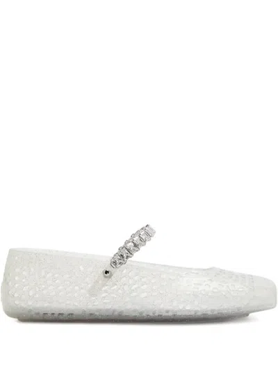 Jimmy Choo Crystal-embellished Ballet Flats In Multi