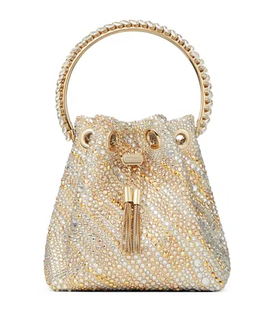Jimmy Choo Crystal-embellished Bon Bon Bag In Gold Mix