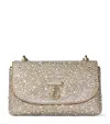Jimmy Choo Crystal-embellished Curve Cross-body Bag In Gold