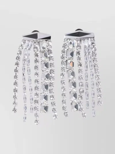 Jimmy Choo Crystal Embellished Dangling Earrings In Metallic