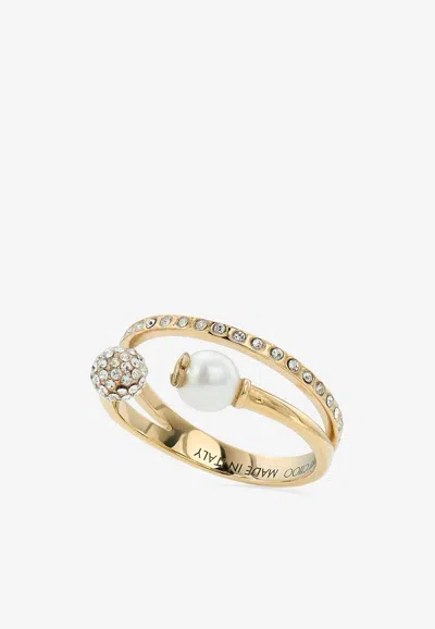 Jimmy Choo Crystal-embellished Double Ring
