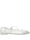 Jimmy Choo Eleri Ballerina Shoes Featuring Mesh Panel In White
