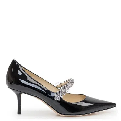 Jimmy Choo Crystal Embellished Heel Shoe In Black