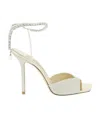 Jimmy Choo Saeda 100 Crystal-embellished Glitter Sandals In White