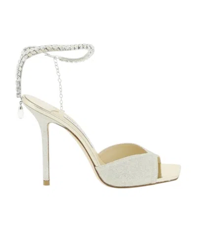 JIMMY CHOO CRYSTAL EMBELLISHED HIGH-HEELED SANDALS