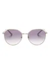 Jimmy Choo Crystal-embellished Oversize-frame Sunglasses In 金色