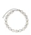 Jimmy Choo Crystal-embellished Pearl Choker In Silver